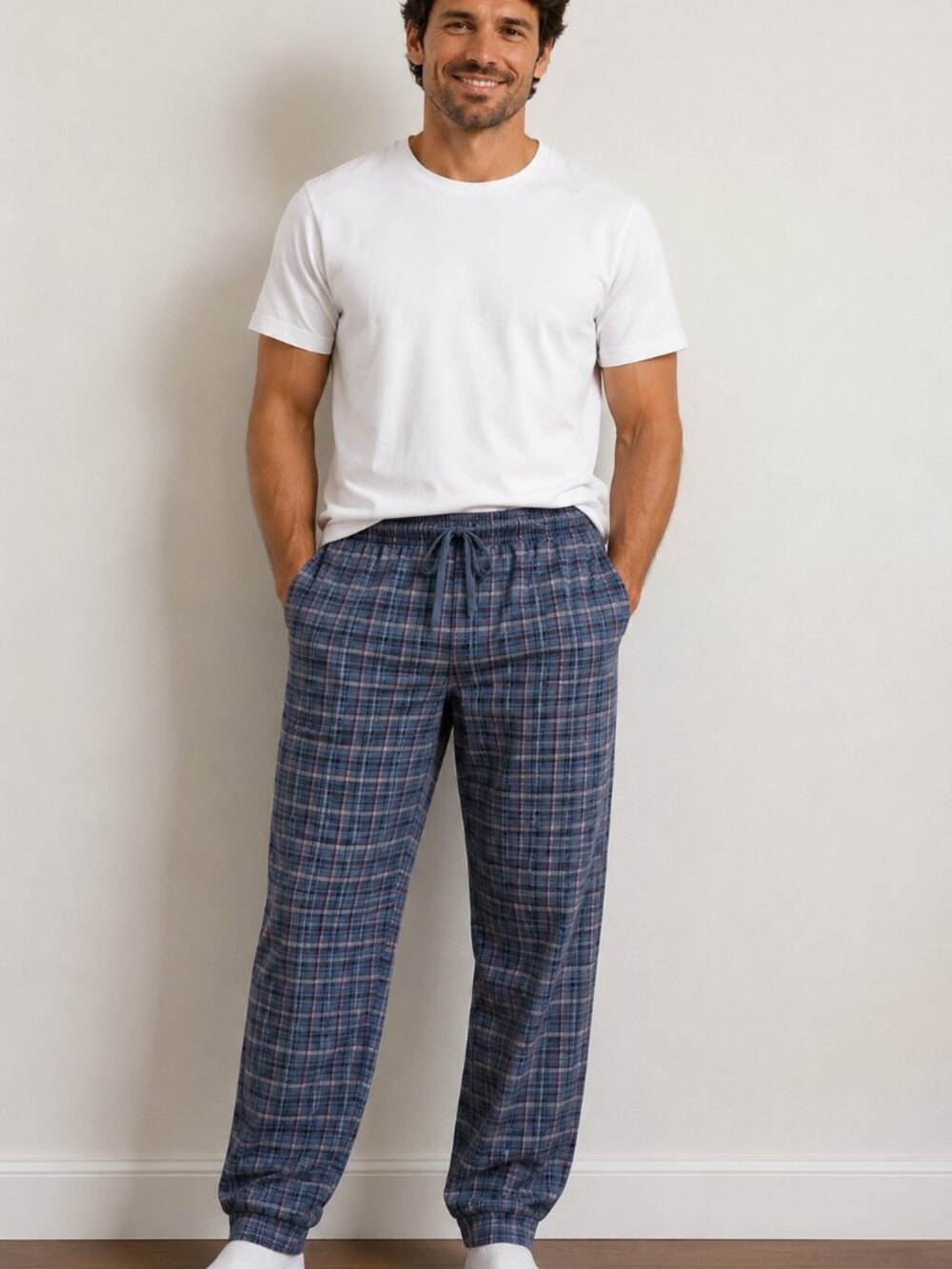 ANDE Men XL Gray Plaid Drawstring Lounge Pants